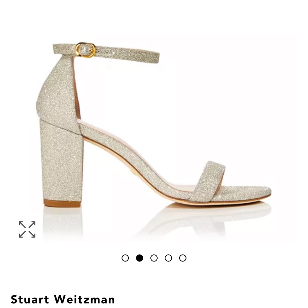 Stuart Weitzman high heel sparkle shoes. Worn once. Box and dust bag.